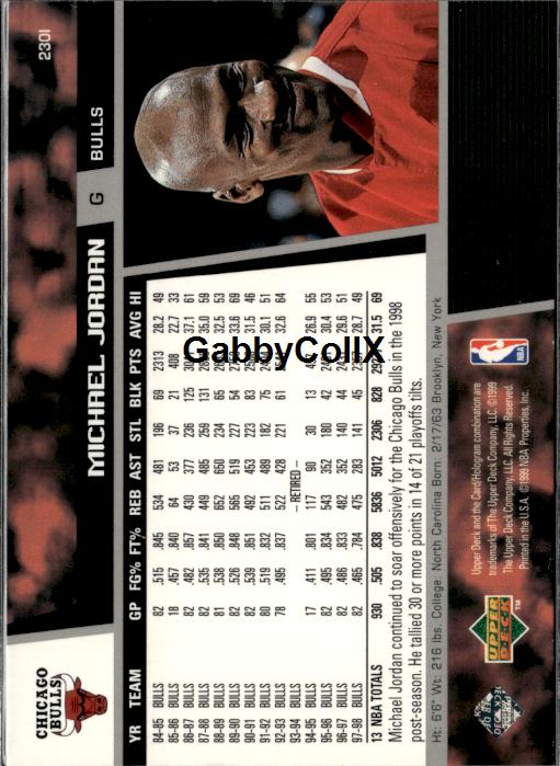 1998-99 Upper Deck #230l Michael Jordan #iv5m - Back