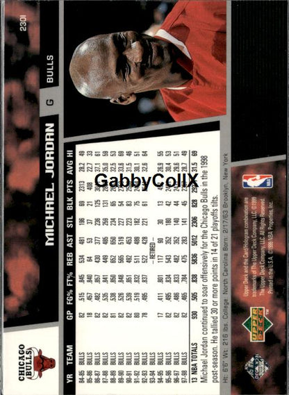 1998-99 Upper Deck #230l Michael Jordan #iv5m - Back