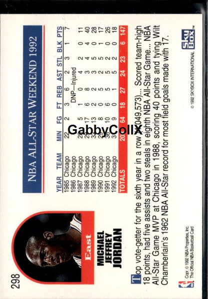 1992-93 Hoops #298 Michael Jordan #ivar - Back