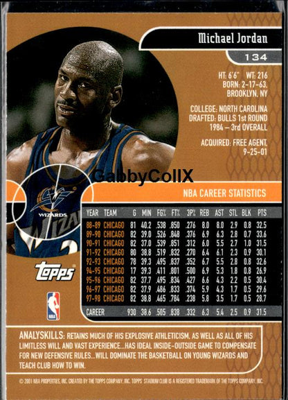 2001-02 Stadium Club #134 Michael Jordan #ivau - Back