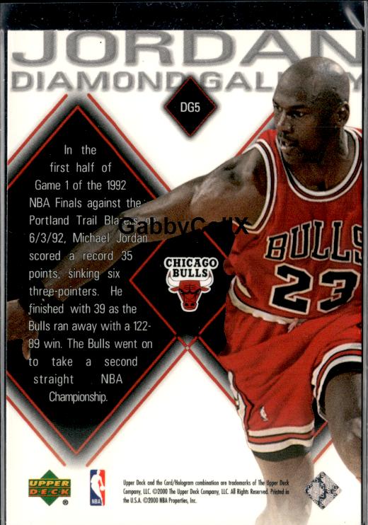 1999-00 Upper Deck Black Diamond #DG5 Michael Jordan Jordan Diamond Gallery #ivbg - Back