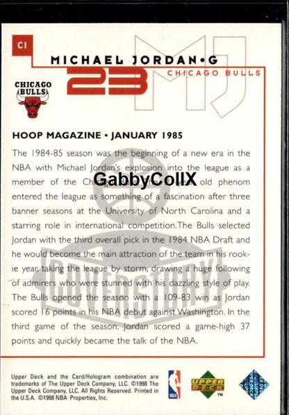 1998 Upper Deck Michael Jordan Living Legend #C1 Michael Jordan Cover Story #ivci - Back