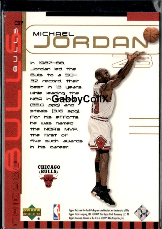 1999-00 Upper Deck Ovation #CS7 Michael Jordan MJ Center Stage #ivcx - Back
