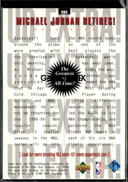 1998-99 Upper Deck #UDX Michael Jordan #ivdj - Back