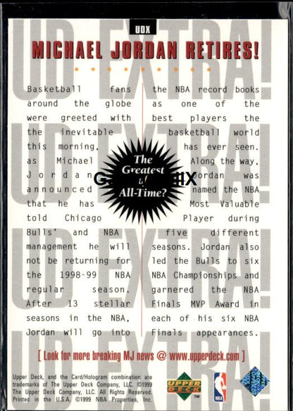 1998-99 Upper Deck #UDX Michael Jordan #ivdo - Back