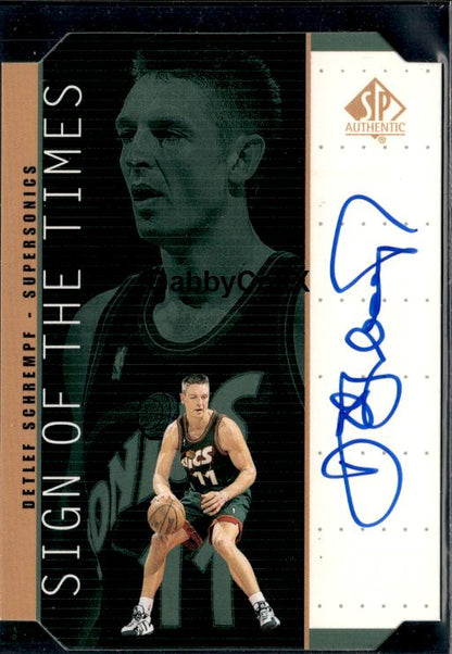 1998-99 SP Authentic #DT Detlef Schrempf Sign of the Times Bronze #ix3o