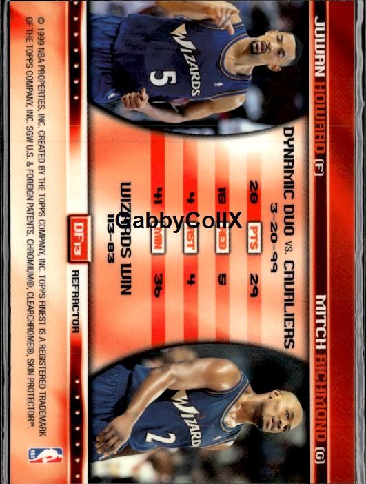 1999-00 Finest #DF13 Mitch Richmond / Juwan Howard  Refractor #ixqh - Back