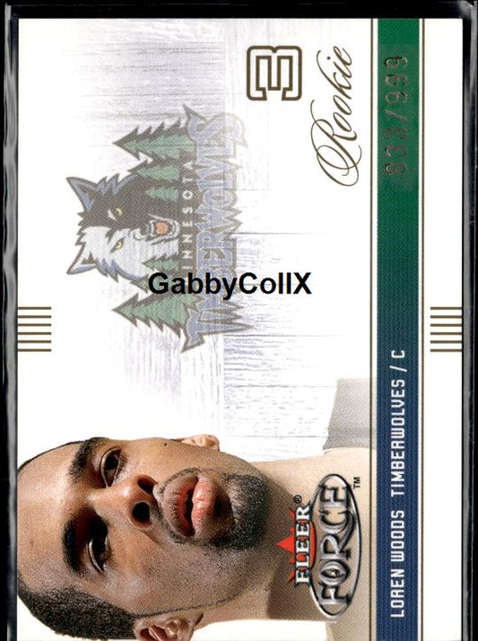 2001-02 Fleer Force #129 Loren Woods Special Force #/50 #ixt2