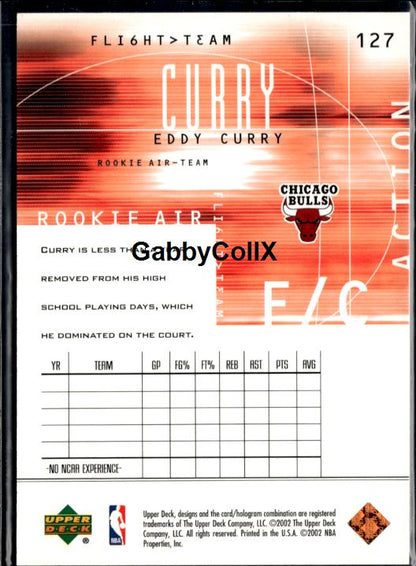 2001-02 Upper Deck Flight Team #127b Eddy Curry Action #/375 #ixtl - Back
