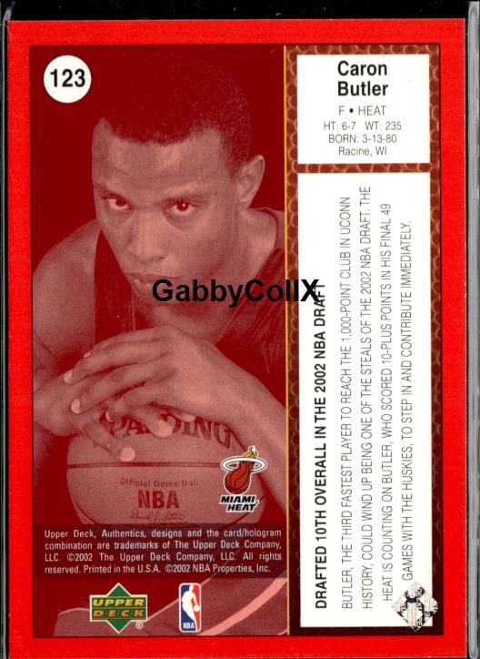 2002-03 UD Authentics #123 Caron Butler #/799 #ixwo - Back