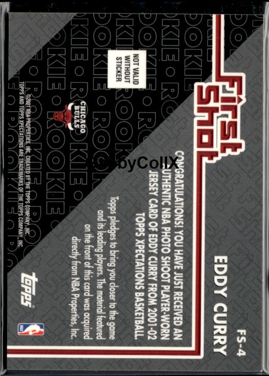 2001-02 Topps Xpectations #FS-4 Eddy Curry First Shot #ixxi - Back