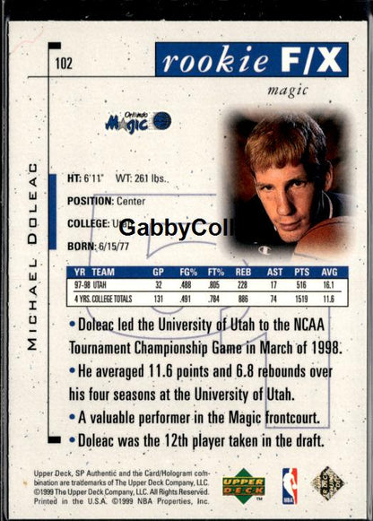 1998-99 SP Authentic #102 Michael Doleac #/3500 #ixy8 - Back