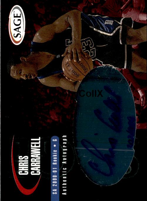 2000 SAGE #A6 Chris Carrawell Autographs #/999 #ixyr