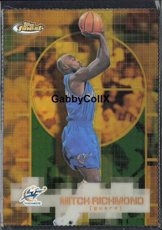 2000-01 Topps Finest #124 Mitch Richmond Gold Refractor Die Cut /100 #moni