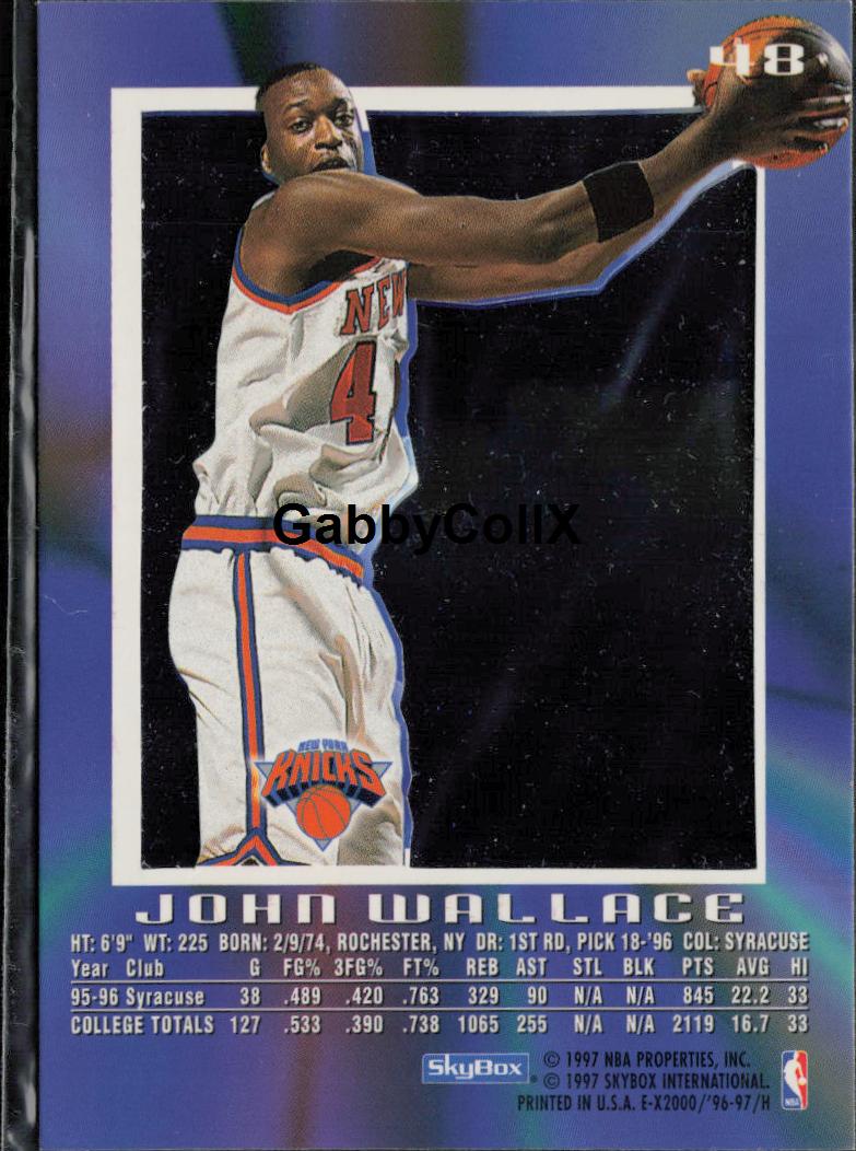 1996-97 E-X2000 #48 John Wallace #moo2 - Back