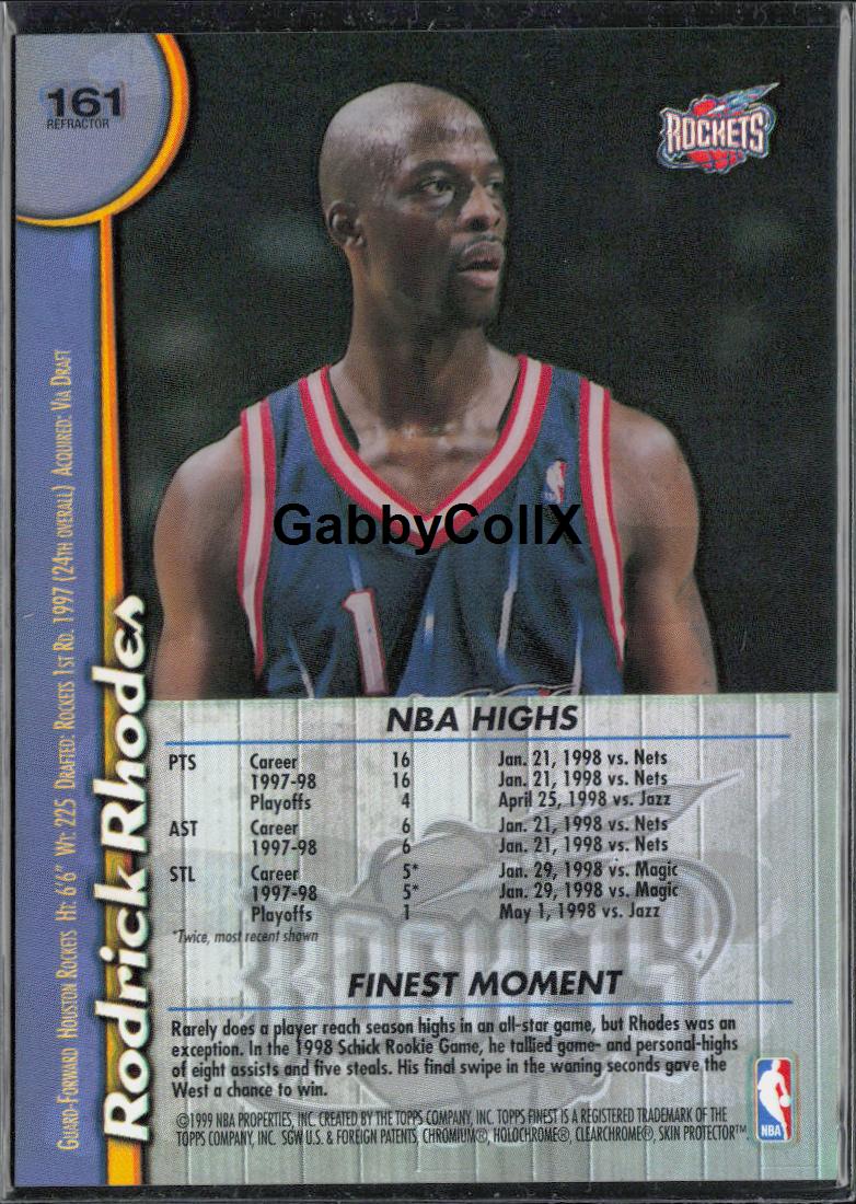 1998-99 Finest #161 Rodrick Rhodes Refractors #mopr - Back