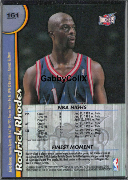1998-99 Finest #161 Rodrick Rhodes Refractors #mopr - Back