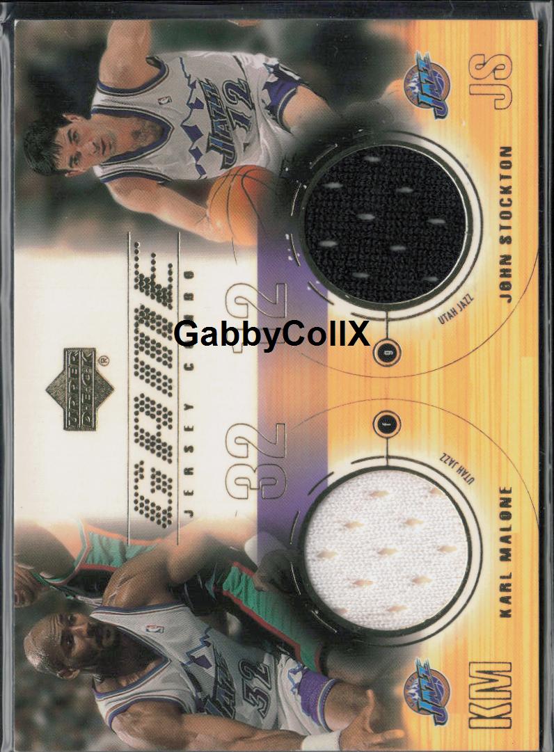 2001-02 Upper Deck #KM/JS Karl Malone / John Stockton MEM Game Jersey Combos #o6tr