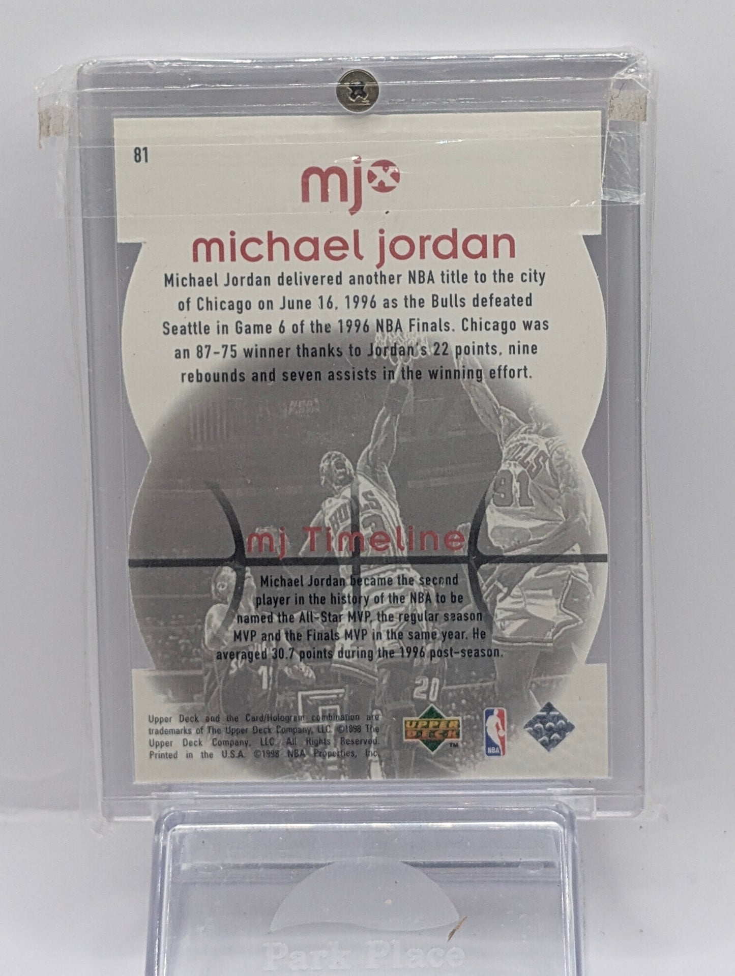 1998 Upper Deck MJx #81 Michael Jordan Timepieces Bronze #/230 #7057 - Back