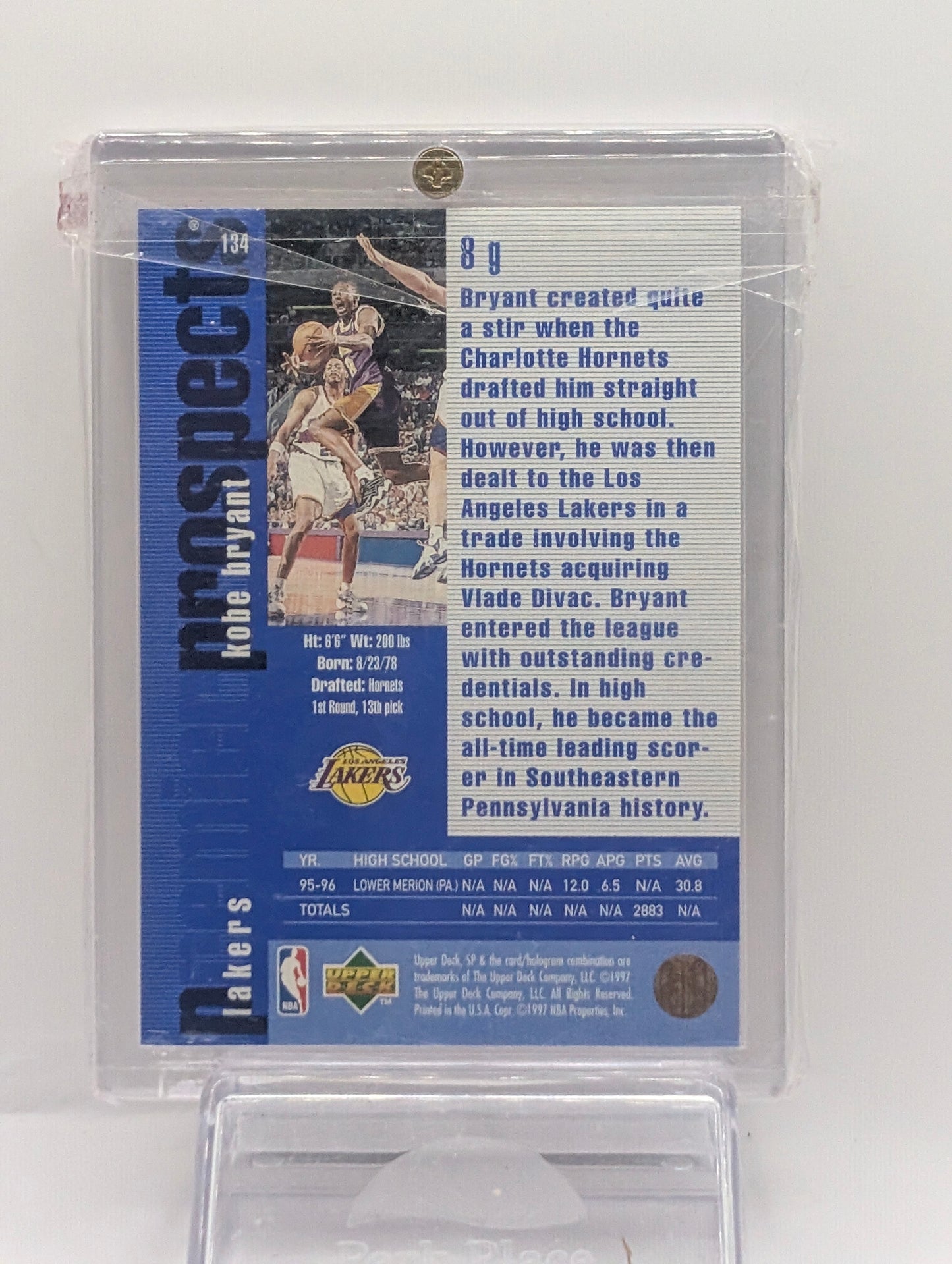 1996-97 SP #134 Kobe Bryant #705c - Back