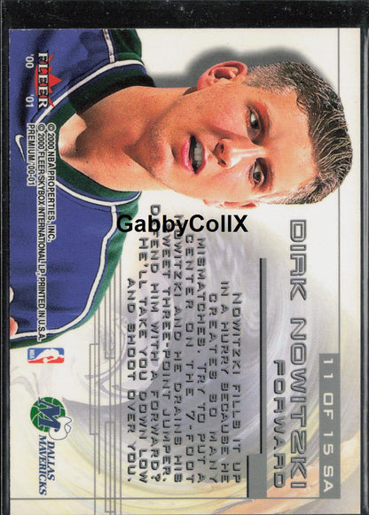 2000-01 Fleer Premium #11 SA Dirk Nowitzki Skilled Artists #rczr - Back