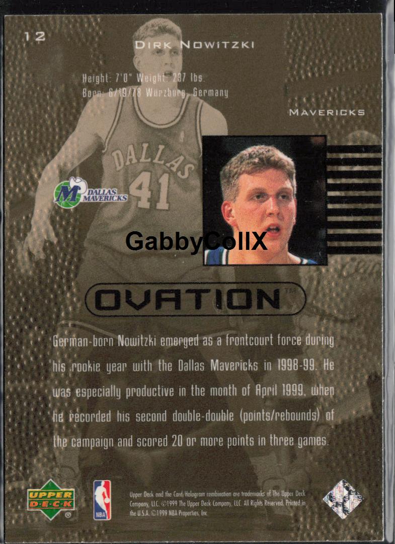 1999-00 Upper Deck Ovation #12 Dirk Nowitzki #rd14 - Back