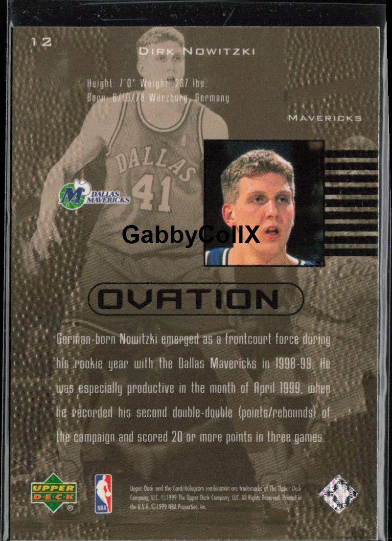 1999-00 Upper Deck Ovation #12 Dirk Nowitzki #rd1a - Back