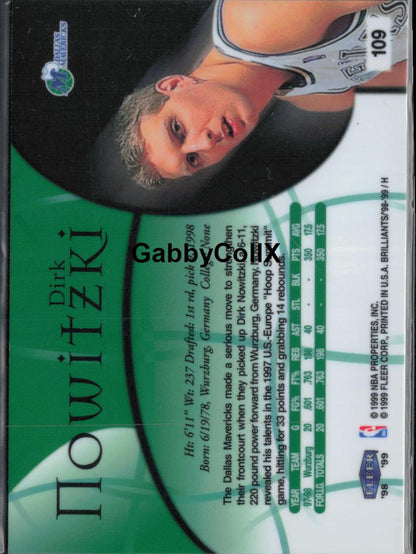 1998-99 Fleer Brilliants #109 Dirk Nowitzki #rd2c - Back