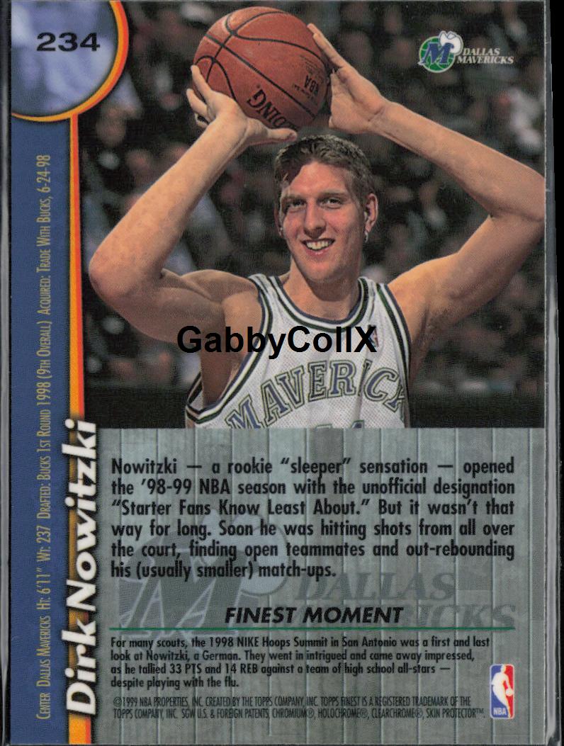1998-99 Finest #234 Dirk Nowitzki #rd2i - Back